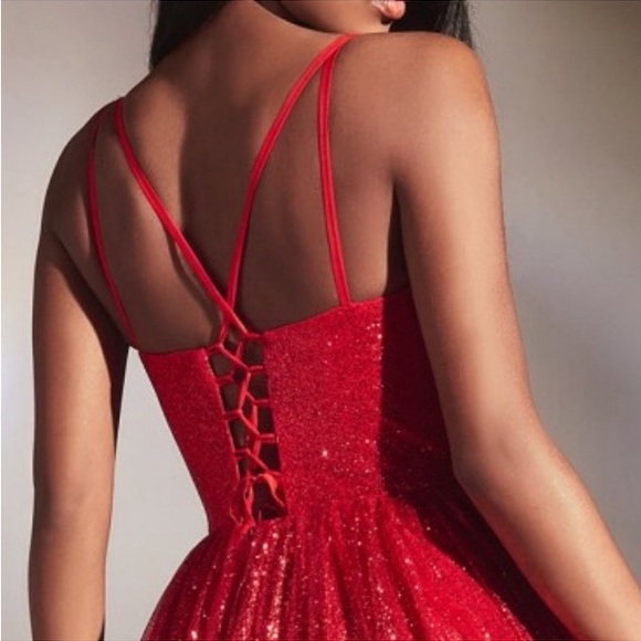 Red Glitter Prom/ wedding dress - Picture 4 of 8